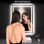 LOAAO 24X32 LED Bathroom Mirror with Lights, Anti-Fog, Dimmable, Backlit + Front Lit, Lighted Bathroom Vanity Mirror for Wall, Memory Function, Tempered Glass, Shatter-Proof, ETL Listed