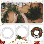4 Pack Wreath Frame 14 Inch Wire Wreath Frame Round Metal Wreaths Form Dark Green Wire Wreaths Ring for Halloween Thanksgiving Christmas Front Door Outdoor Home Decorations Party Supplies DIY Craft
