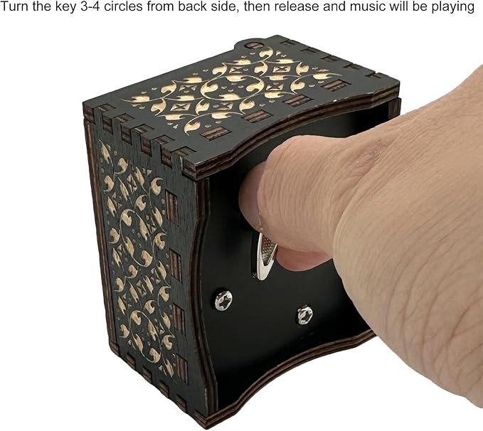 Pursuestar Wind Up Music Box -La Vie En Rose, Vintage Engraved Wood Mechanism Musical Gifts for Mother's Day Valentine's Day Anniversary Birthday Christmas Thanksgiving