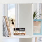 Decorative Books For Home Decor, Wood Book Stack For Table Decor, Thankful Grateful Blessed Decoration Books For Living Room Bookshelf Office, Thanksgiving Farmhouse Stacked Books Decoration (L77)