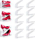 Adjustable Shoe Slots Organizer,10PACK Transparent Shoe Stackers Shoe Rack Holder Shoe Space Savers Double Layer Stack Shoe Racks for Closet Organization(Transparent)