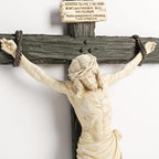 DevotedWalls 14" H Catholic Realistic Crucifix for Wall,Realistic Jesus Chirst Cross for Church, Chapels and Home,Catholic Wound Crucifix for Wall Hanging,Realistic Cross for Home(Black and White Color)