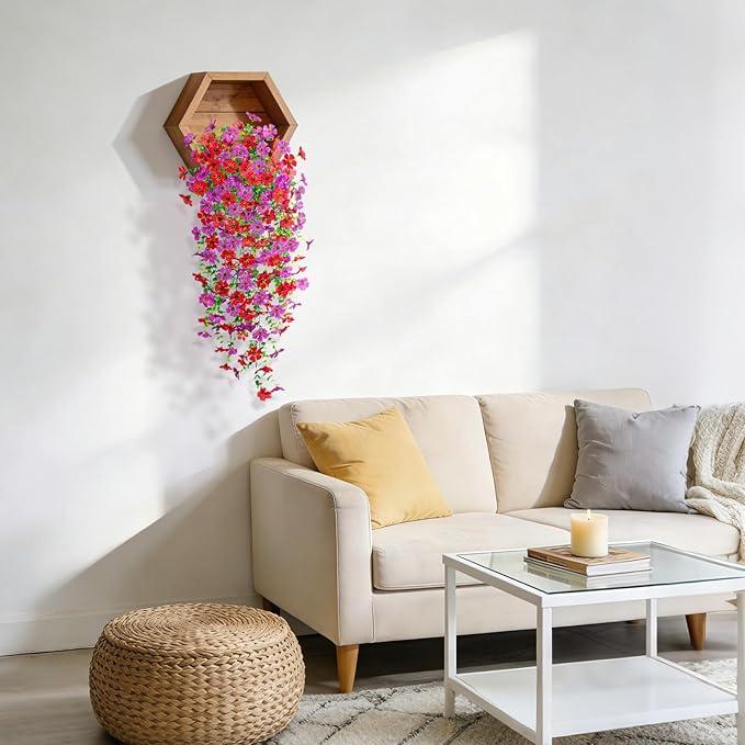 Fake Artificial Hanging Flowers for Outdoor Spring Decor 2PCS Faux Silk Flowers Plants for Outdoor Outside Planter UV Resistant Daisy for Porch Front Door Patio Balcony Yard Décor