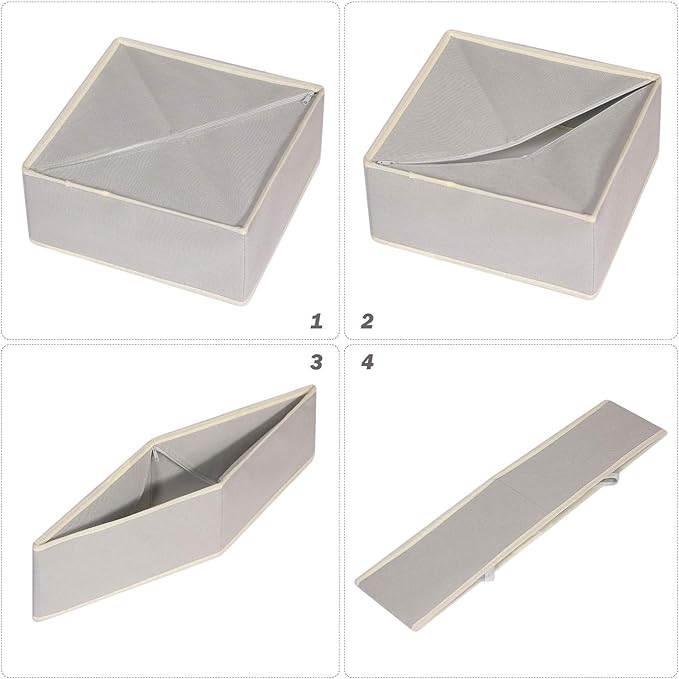 DIOMMELL Foldable Cloth Storage Box Closet Dresser Drawer Organizer Fabric Baskets Bins Containers Divider for Clothes Underwear Bras Socks Clothing,Set of 9 Grey 900