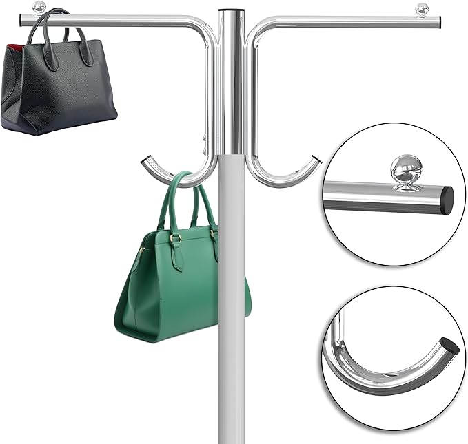 Simple Houseware Industrial Grade Z-Base Garment Rack, 500lb Load with 62" Extra Long bar w/Clear Cover and Tube Bracket