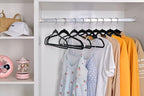 Quality Hangers 200 Pack Plastic Hangers for Clothes - Slim Non-Velvet Hangers with 360° Swivel Chrome Hook & Non Slip Notches - Ideal for Dresses Coats Shirts Jackets & More - Black