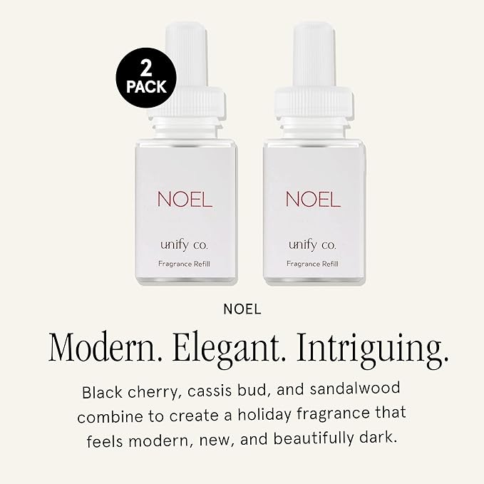 Pura & Unify Co. Home Scent Refill - Smart Home Air Diffuser - Long-Lasting Luxury Fragrance per Refill - Home Essential - Clean & Safe Diffuser Fragrance - 2 Pack, Noel