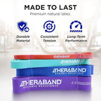 THERABAND High Resistance Bands, Set of 4 Elastic Super Bands for Improving Flexibility, Injury Rehab, & Full Body Workouts, Heavy Duty Stretch Bands for Exercise, Light, Medium, Heavy, X-Heavy Bands