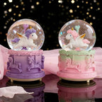 Unicorn Snow Globes,4.7IN Purple Music Snowglobes with LED Lights and Automatic Snowfall,Music Box Gifts for Girl,Home Decor Glass Ball for Kids Room Birthday for 5-18 Year Old Girl
