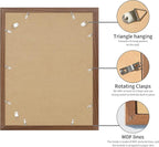 16x20 Picture Frame Brown Set of 3, Display Pictures 11x14 with Mat or 16 x 20 Without Mat, Poster Frames 16x20 for Wall Hanging Horizontal and Vertical