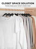 SMARTOR Heavy Duty Hangers 100 Pack, Premium Plastic Hangers for Clothes - Heavy Duty Non-Velvet Hanger with 360° Swivel Chrome Hook & Non Slip Notches - As Dress, Coats, Shirt, Jacket Hanger - Black