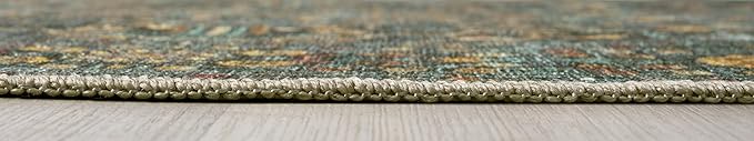 Keen Home Design 10x14 Rug - Machine Washable Area Rug with Non-Slip Backing, Ideal for Living Room, Dining Room, Bedroom - Vintage, Easy Clean, Durable, Low Pile Rug - (9'7" x 14')