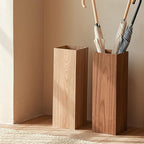 Square Umbrella Holder, Umbrella Stand Rack, Umbrella Bucket with Drip Tray, Natural Wood Grain, Free Standing Umbrella Holder Entryway Umbrella Holder Rack Organizer (Color : Willow)