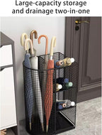 Commercial Metal Umbrella Holder Indoor Large-Capacity Umbrella Storage Shelf Umbrella Basket with Removable Drip Tray for Entryway Metal Entrance Umbrellas Organizer(White)