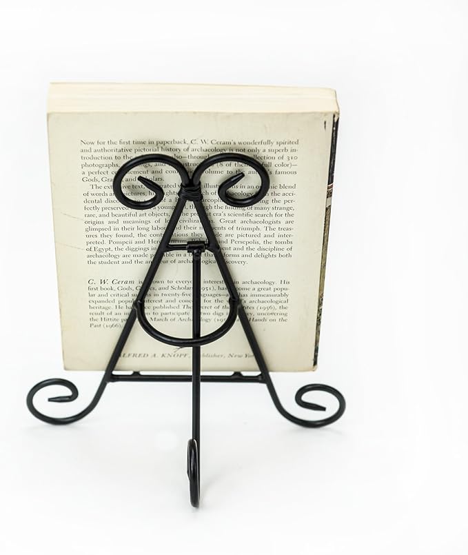 HUJI Sturdy Iron Display Stand Holder for Home Kitchen Decoration Platters, Pictures, Frames and Books. (3, 9")
