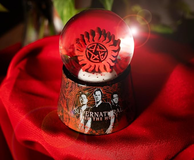 Supernatural Join The Hunt Anti-Possession Symbol Light-Up Mini Adult Snow Globe with Glitter Display | 2.75 Inches Tall