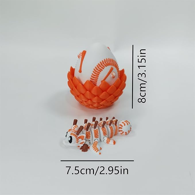 Enchanted 3D Egg with Miniature Inside - Handcrafted Printed Collectible | Fantasy Decor & Gift (Baseball Dragon & Egg (Box))