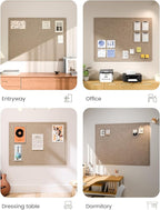 Fluxynara Large Bulletin Board, 47.2" x 35.4" Cork Board Alternative with 24 Safe Removable Adhesive Tabs, Foldable Felt Pin Board for Home Office, Classroom, Bedroom,Entryway for Walls—Taupe