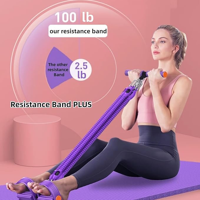 Resistance Bands for Exercise,6-Tube Elastic Yoga Pedal Puller Resistance Band, Natural Latex Tension Rope Fitness Equipment, for Abdomen/Waist/Arm/Leg Stretching Slimming Training