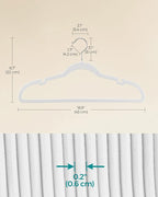 SONGMICS Velvet Hangers 50 Pack, Non-Slip Clothes Hangers with Shoulder Notches, Pants Bar, 360° Swivel Hook, Space-Saving, for Closet, Cloud White UCRF029W05