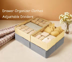 Drawer Organizer Clothes, Adjustable Dividers and Can Change the Size of the Dividers According , Can be Used in the Bedroom, Nursery and Closet Organizer or Storage, Underwear, Socks (Beige, Big)