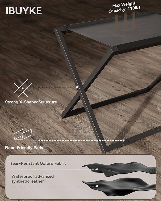 IBUYKE Luggage Rack for All Suitcase Sizes,Foldable Suitcase Stand,Metal Luggage Holder,Easy to Assemble for Bedroom Living Room Hotel,Black TLR001B-2