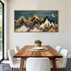 BINCUE Mountain Wall Art Framed Mountain Wall Pictures Nature Forest Wall Decor Rustic Farmhouse Wall Paintings Moon Art Large Landscape Artwork for Farmhouse Living Room Bedroom Dining Room 20x40 Inch