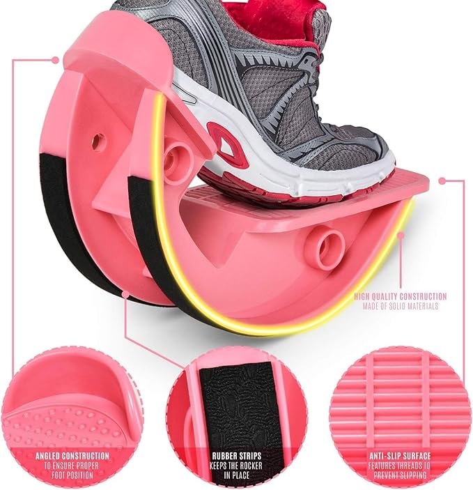 Yes4All 2-in-1 Professional Wooden Balance Board + Foot Rocker Pink