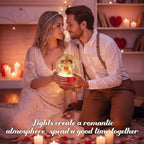 Irenare 12 Pcs 3.9 Inch DIY Snow Globe Kit, 6 Make Your Own Snow Globe Craft 6 LED Light Wood Base Clear Plastic Dome for Wedding Engagement Bridal Shower Decor Anniversary Wife Gift