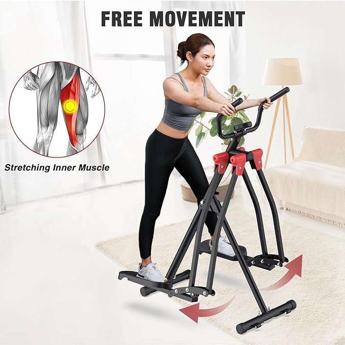 Air Walk Elliptical Glider Machine,Ellipse Home Cross-Training Arm/Leg Cardio Workout Machine for Senior & Adult,Side Sway Action 360 Motion Full-Body Exerciser for Home Gym