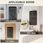 2-Pack Hanging Jewelry Organizer Storage, 40 Pockets 36 Hooks Necklace Earring Necklace Bracelet Ring Organizer, Double - Sided Design, Black