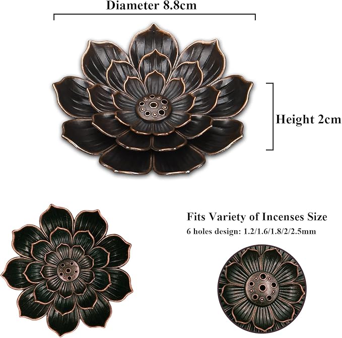 SLKIJDHFB Incense Burner - Incense Stick Holder 6 Incense Holes with Detachable Ash Catcher