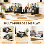 FUNFERY Acrylic Display Risers, 2 Set(7.8" L~8.2" L~8.6" L~9”L~9.3”L) Display Shelf for Figure, Collectibles, Cupcake, 5-Tier Clear Acrylic Stands for Dessert, Jewelry, Candy Showcase