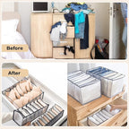 TIGARI Wardrobe Clothes Organizer, Drawer Organizer for Clothing, Closet Organizers and Storage, Drawer Dividers for Clothes, Mesh Separation Box for Thin Jeans, Trousers, T-shirts, Skirts
