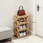 Simcat Bamboo Shoe Rack, Portable Folding Shoe Storage Rack,No Installation Free Standing Shoe Rack for Entryway, Closet, Dorm/Small Spaces (4 Tier)