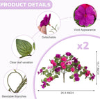 Artificial Fake Flowers for Outdoors Spring Decoration 2 Bundles Faux Flowers Plants for Outdoor Planters UV Resistant Silk Realistic Flowers for Outside Home Garden Front Porch Patio Décor
