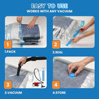9 Pack XXL Jumbo Vacuum Storage Bags, Double-layer Design Leak-proof and Puncture-resistant, Extra Large Space Saver Vacuum Seal Bags for Comforters, Bedding, Blankets, Huge Stuffed Toy (47.2x39.4 in)