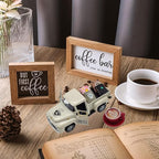 Coffee Bar Decor Vintage Mini Metal Pickup Truck Decor with Book Accessories for Coffee Station, Farmhouse Tiered Tray Table Decorations for Home Kitchen, Cafe