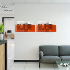 2 Pack Orange Acrylic Magazine Holder, Wall Mount Hanging Bookshelf Literature Storage Rack, Brochure File Display Shelf for Waiting Room, Living Room, Office, Home