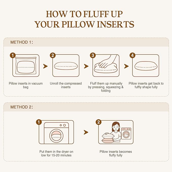 puredown® 22x22 Pillow Inserts Set of 2, Full Fluffy Down Alternative Decorative Pillows, Soft Plush Throw Pillows for Couch, Sofa, Bed and Home Decor