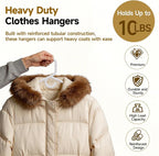 White Plastic Hangers 36 Pack, Heavy Duty Clothes Hangers for Standard Size Hangers with Center Hook & Non-Slip Pants Bar for Shirts, Pants, Coat, Dresses, Jackets, Scarves and Belts