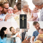 Baby Wall Cross Baptism Gifts for Girl 7-inch Olive Gold Praying Catholic Baby Girl Baptism Crosses for Christening, First Holy Communion & Baby Dedication Gifts, Baptismal Cross Newborn Nursery Decor