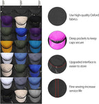 Dofilachy Hat Organizer Racks for Baseball Caps, Visible Hat Holder Rack for Wall Door with 3 Hooks, 24 Deep Pockets