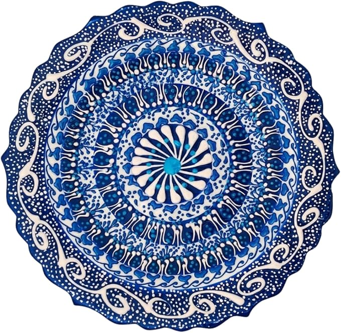 Turkish Decorative Plate Handmade Ceramic Ornament for Home&Office Wall Decor