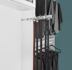 Rev-A-Shelf 12" Pull Out Closet Organization Rack for Belts, Ties and Scarves, Accessories Storage Hanger with Mounting Hardware, Chrome, BRC-12CR