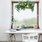 TITA-DONG 30in Floral Swag, Decorative Swags with Lemons & Eucalyptus Leaves, Artificial Spring Swag for Wedding Arch Front Door Wall Home Decor