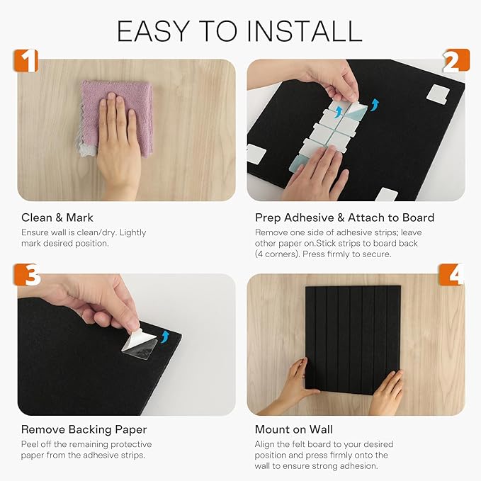 MaxGear Large Cork Boards for Walls 48" x 36", White Felt Bulletin Board Tiles for Office Decor, 12 Pack Felt Wall Tiles with Slat Paneling, Push Pin Board Home Wall Organizer