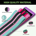 Non-Slip Fabric Resistance Bands for Working Out, Loop Exercise Bands for Booty Leg, Butt, Glute, Stretch Workout Bands for Women & Men, Hip Elastic Bands for Home Gym Fitness, Yoga, Pilates