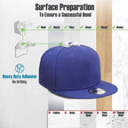 Hat Hangers for Wall, Stronge Adhesive Hat Holders Display, No Driling Caps Holder Organizer, 10 Pack Hat Hook for Baseball Caps, Wall Mounted Cap Rack, Clear