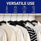 Lifemaster Versatile Clothes Hanger Set - 80 Pieces Space-Saving Dry and Wet Clothes Hanger Set with 360° Swivel Hook and Non-Slip Rubber Design - Black